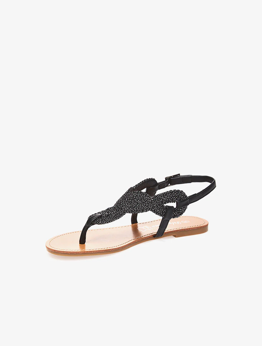 Tongs lanière irisée - noir - Image 3