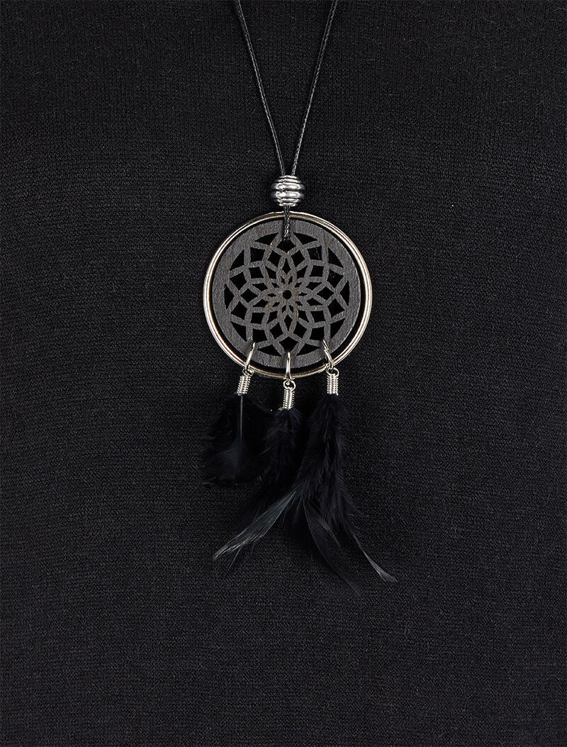 Top à bords irisés avec sautoir - Noir - Image 3