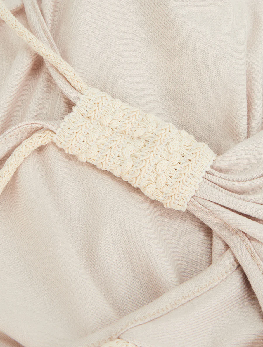 Top à bretelles style cordes - Beige - Image 3