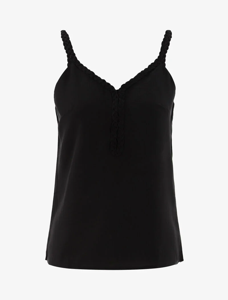 Top à bretelles tressées - noir