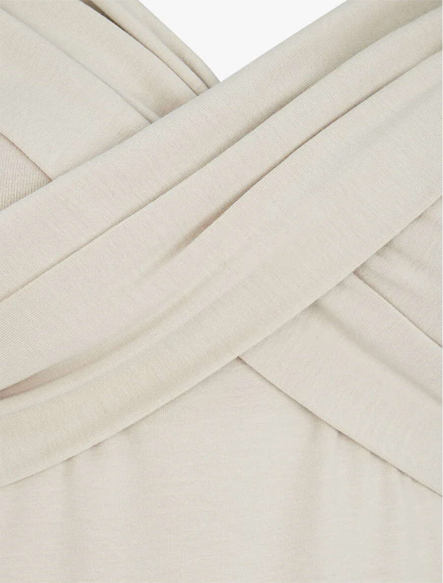 Top à buste à pans croisés - Beige - Image 3