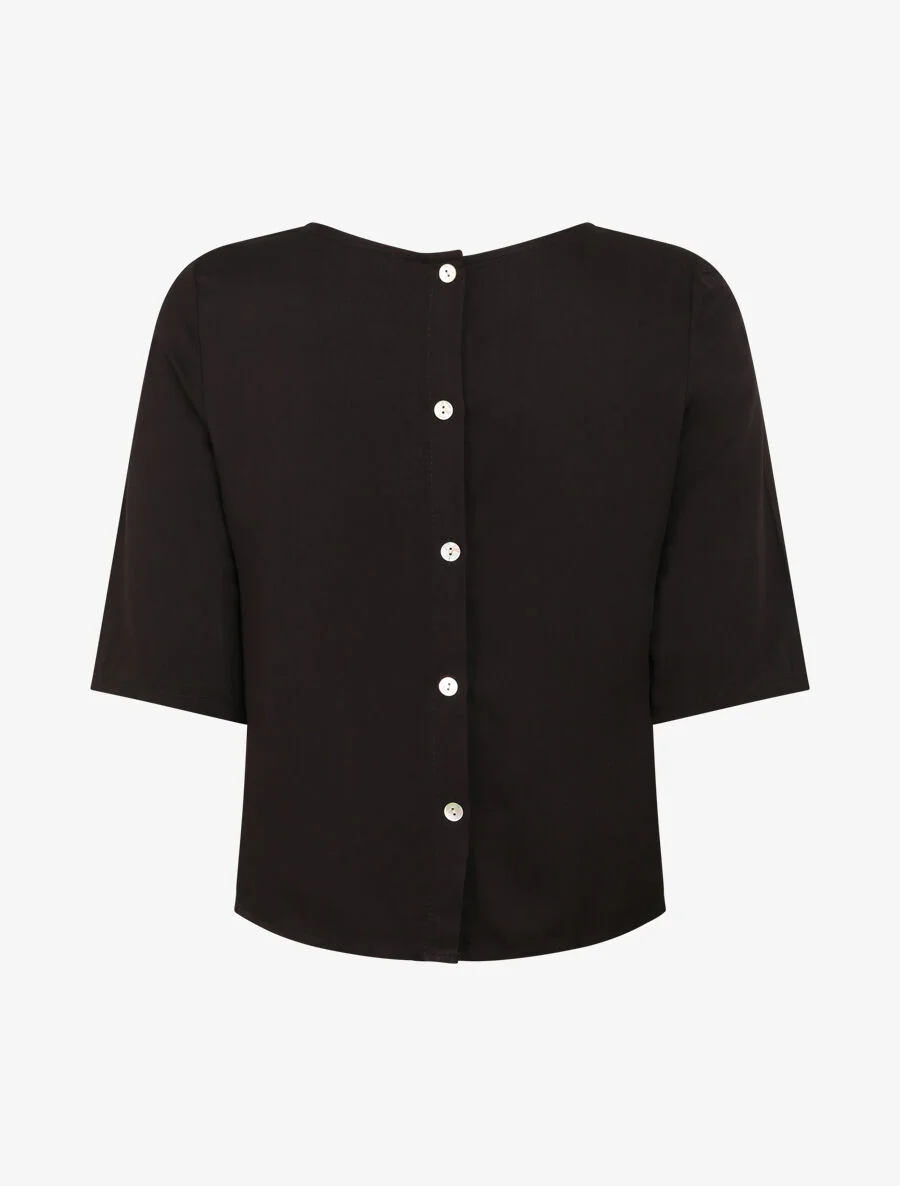 Top à dos boutonné - Noir - Image 2