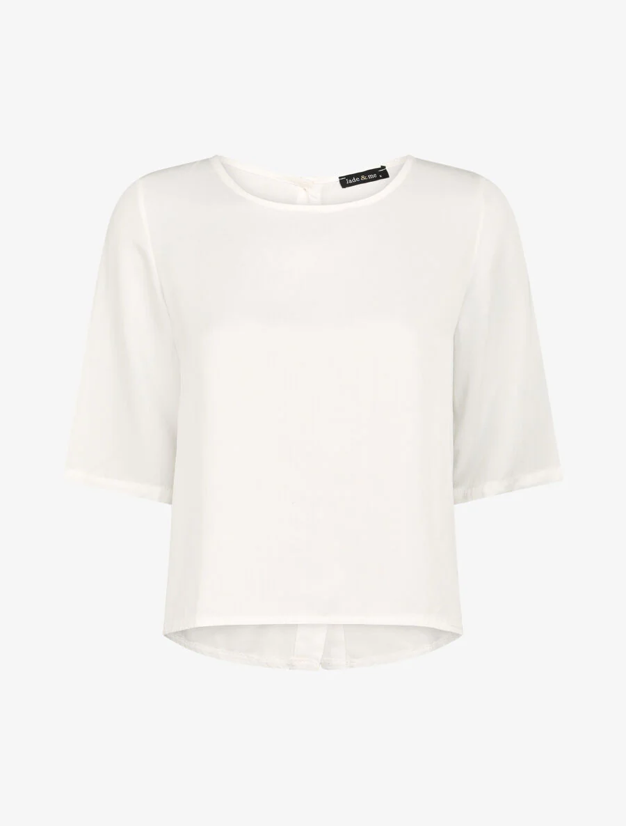 Top à dos boutonné - Blanc