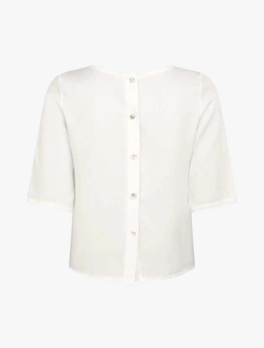 Top à dos boutonné - Blanc - Image 2