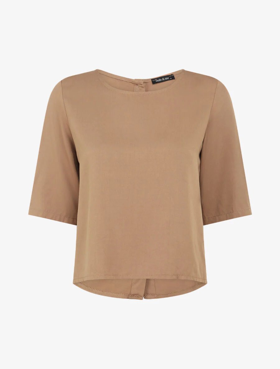 Top à dos boutonné - Camel