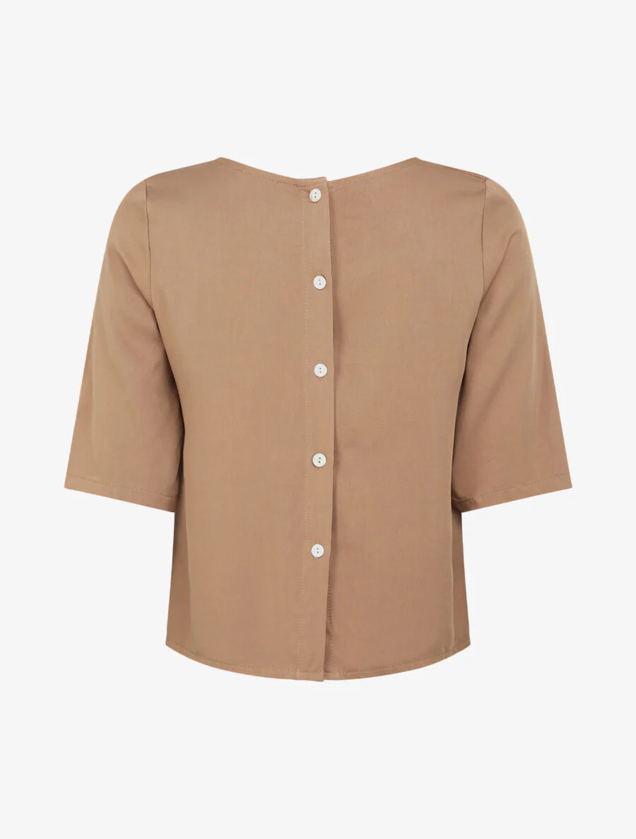 Top à dos boutonné - Camel - Image 2