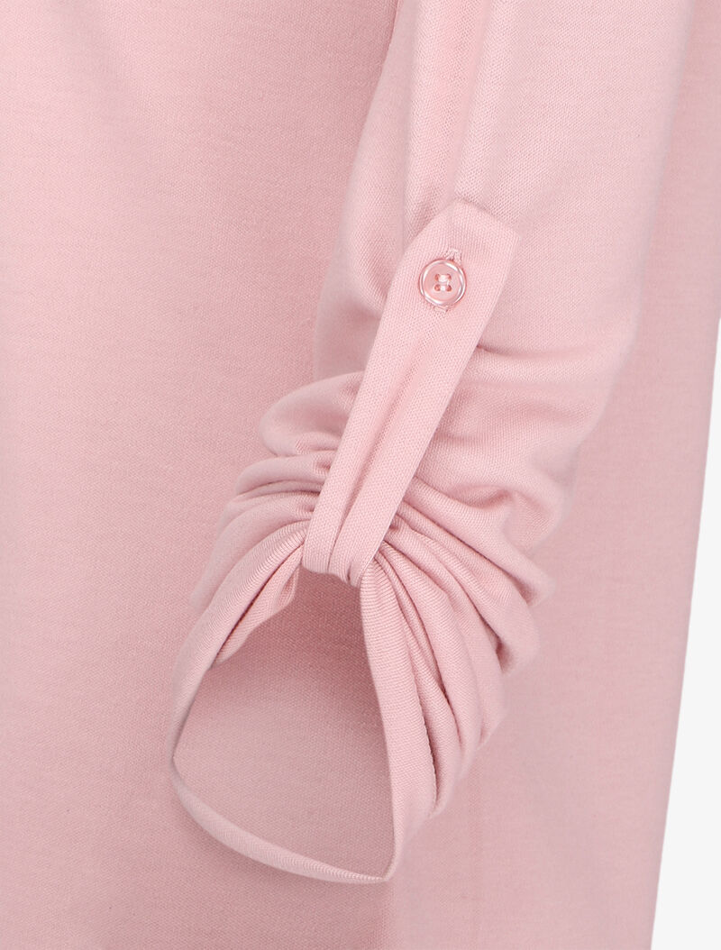Top à dos long et fentes - Rose pâle - Image 3
