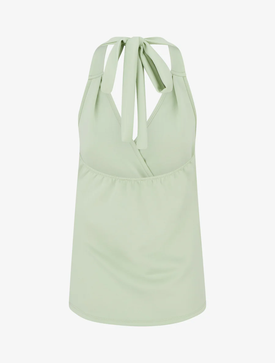 Top à dos nu et empiècement bijou - Vert pomme - Image 2