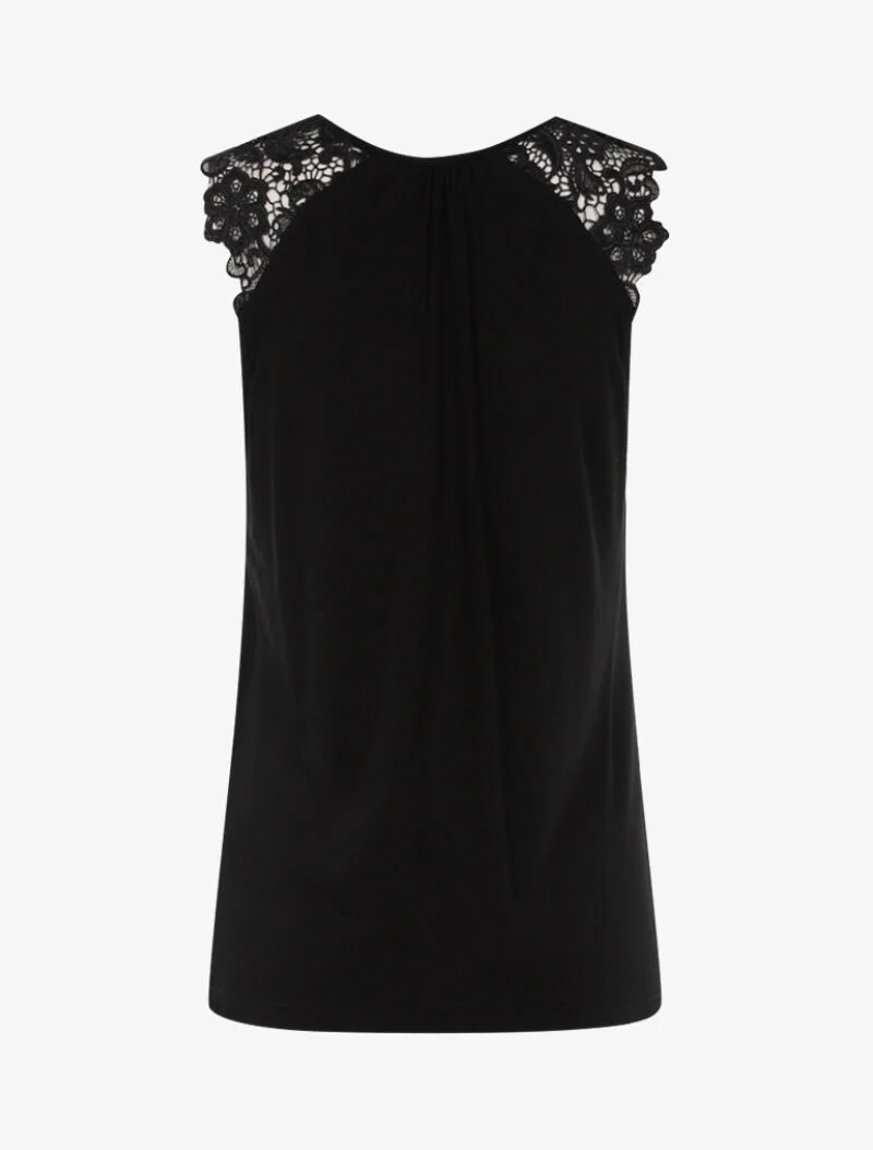 Top à épaules en crochet - noir - Image 2