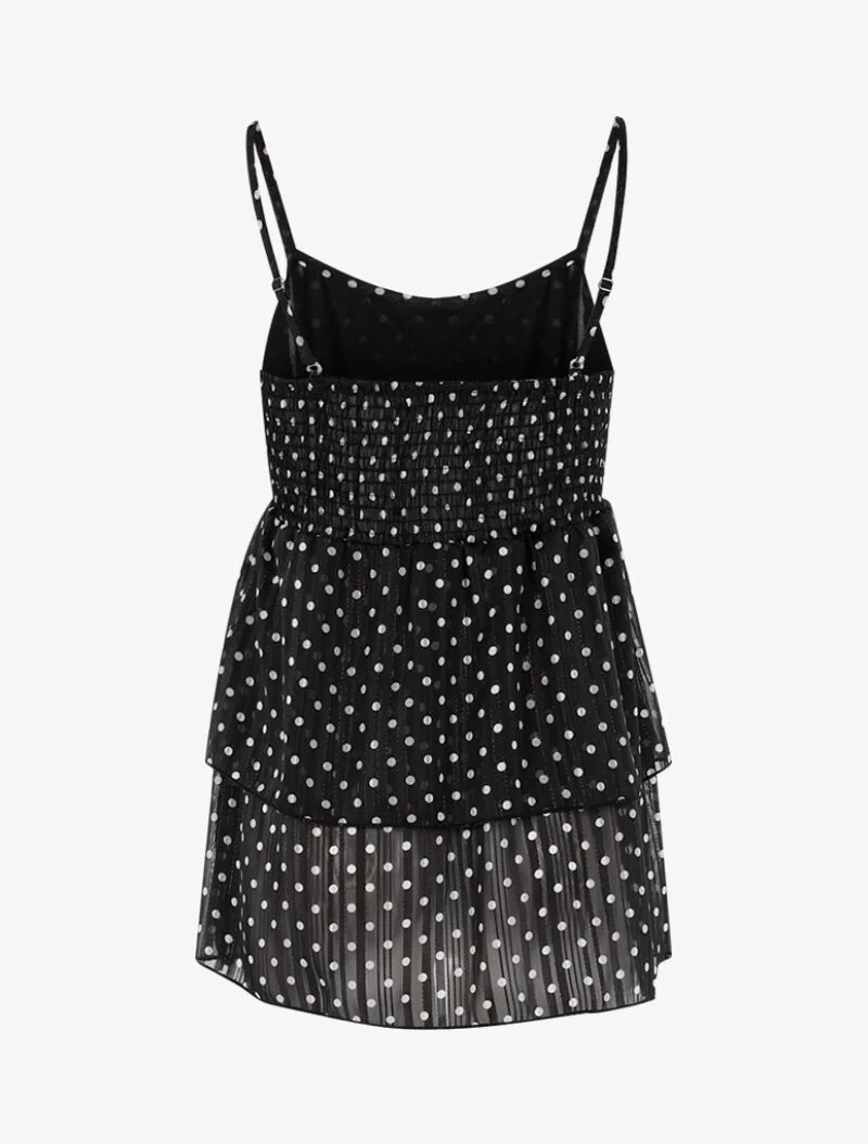 Top à rayures irisées et pois - noir/blanc - Image 2