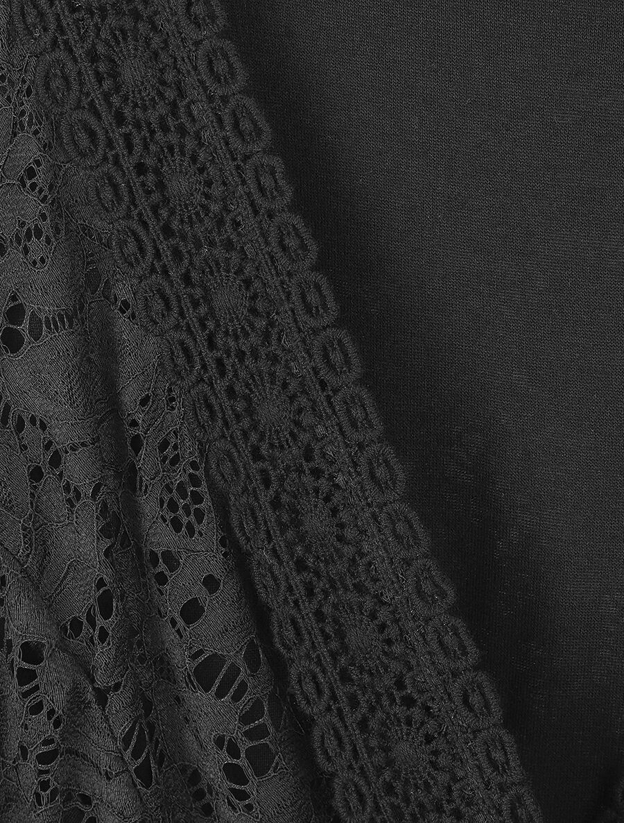 Top ajusté sans manches en dentelle - Noir - Image 3