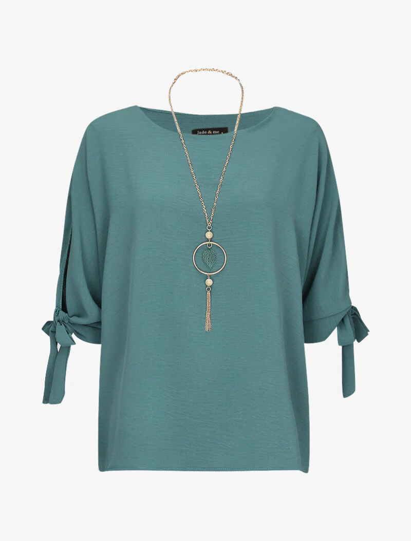 Top ample avec sautoir - vert