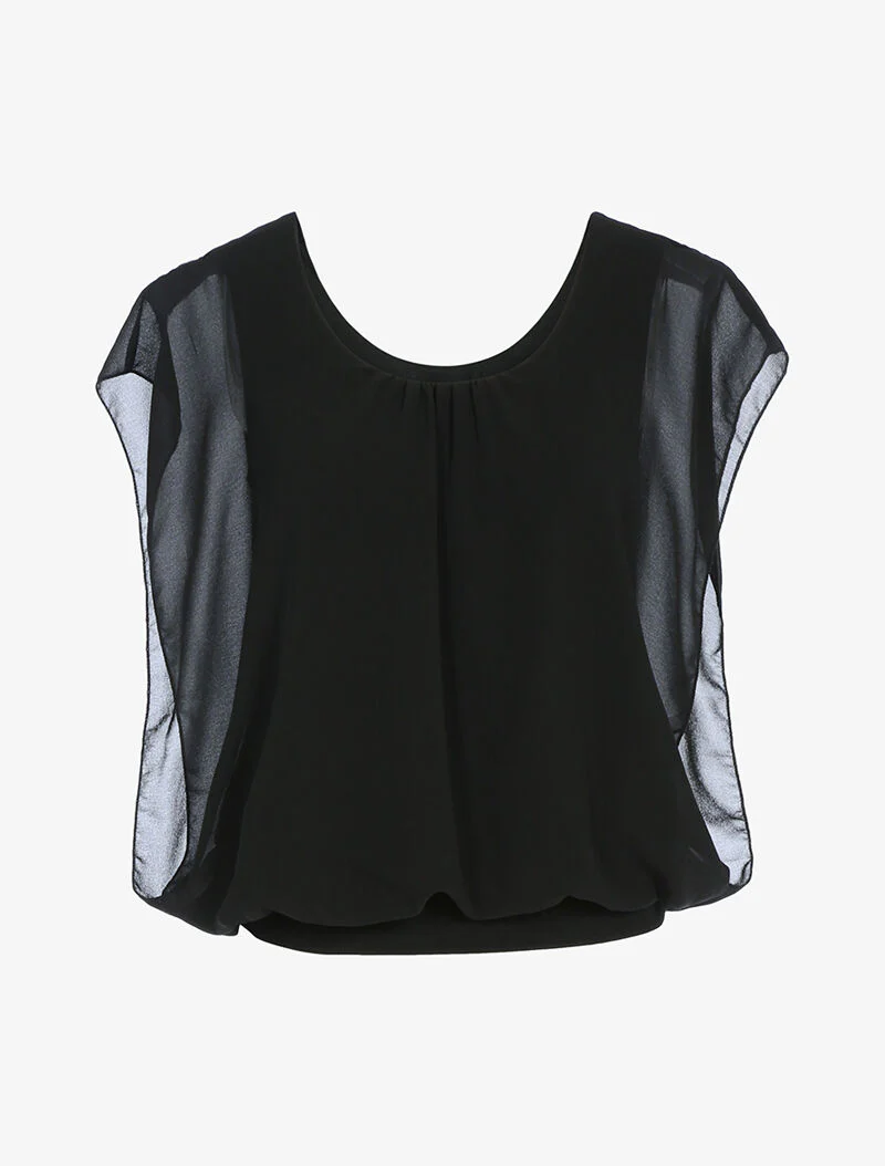 Top ample coupe boule - noir