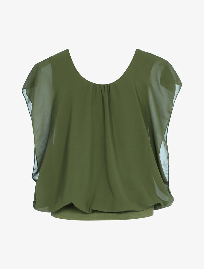 Top ample coupe boule - kaki - Image 2