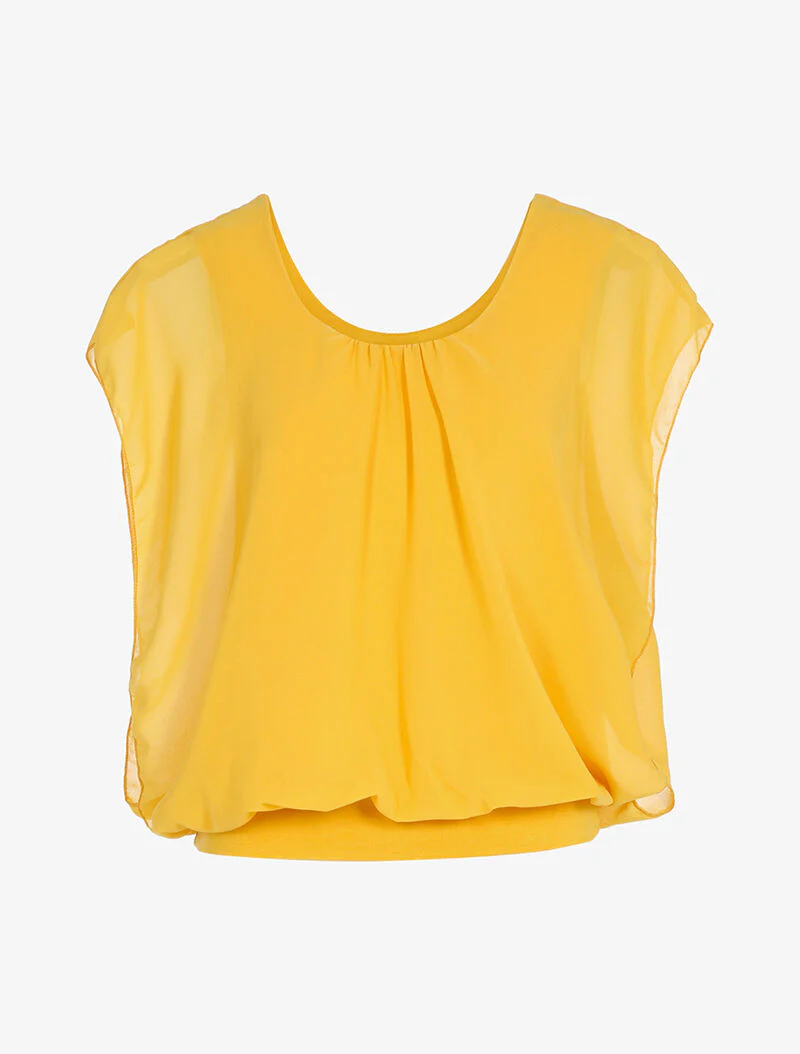 Top ample coupe boule - jaune