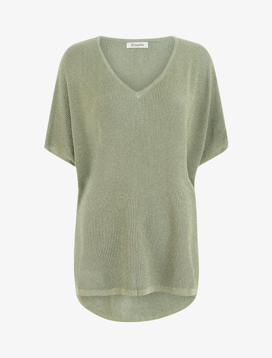Top ample manches courtes chauve-souris - Kaki