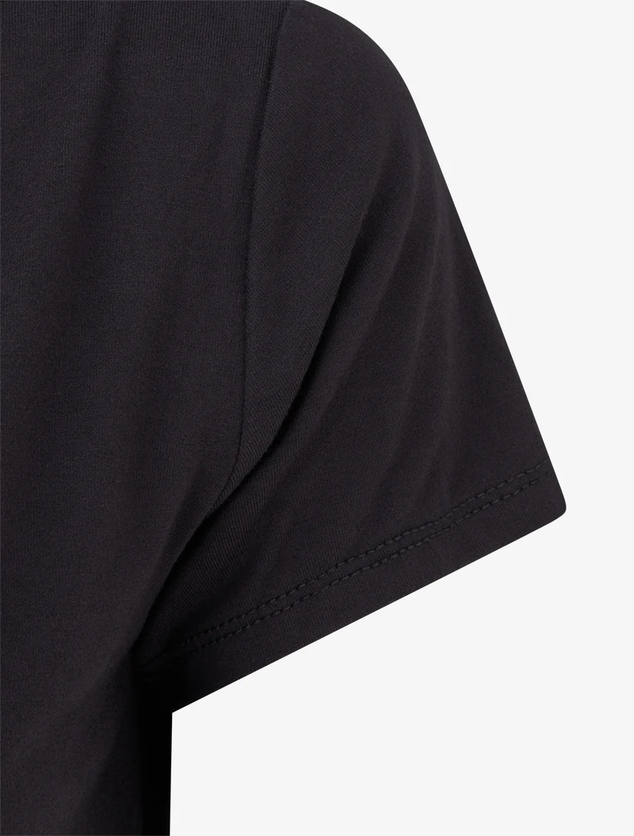 Top asymétrique à manches courtes - Noir - Image 3