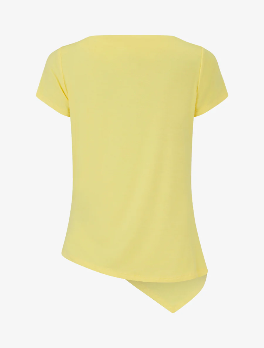 Top asymétrique à manches courtes - Jaune - Image 2
