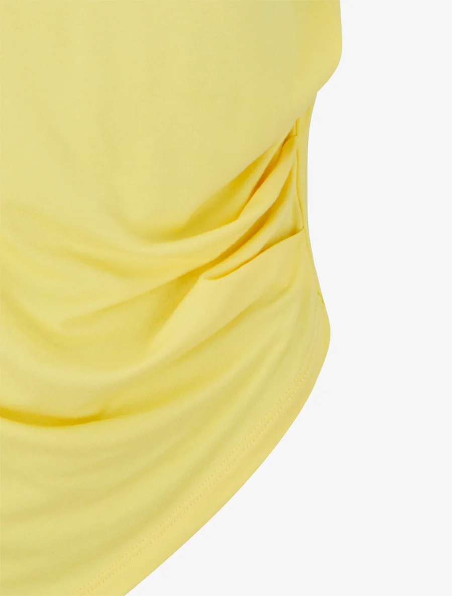 Top asymétrique à manches courtes - Jaune - Image 3