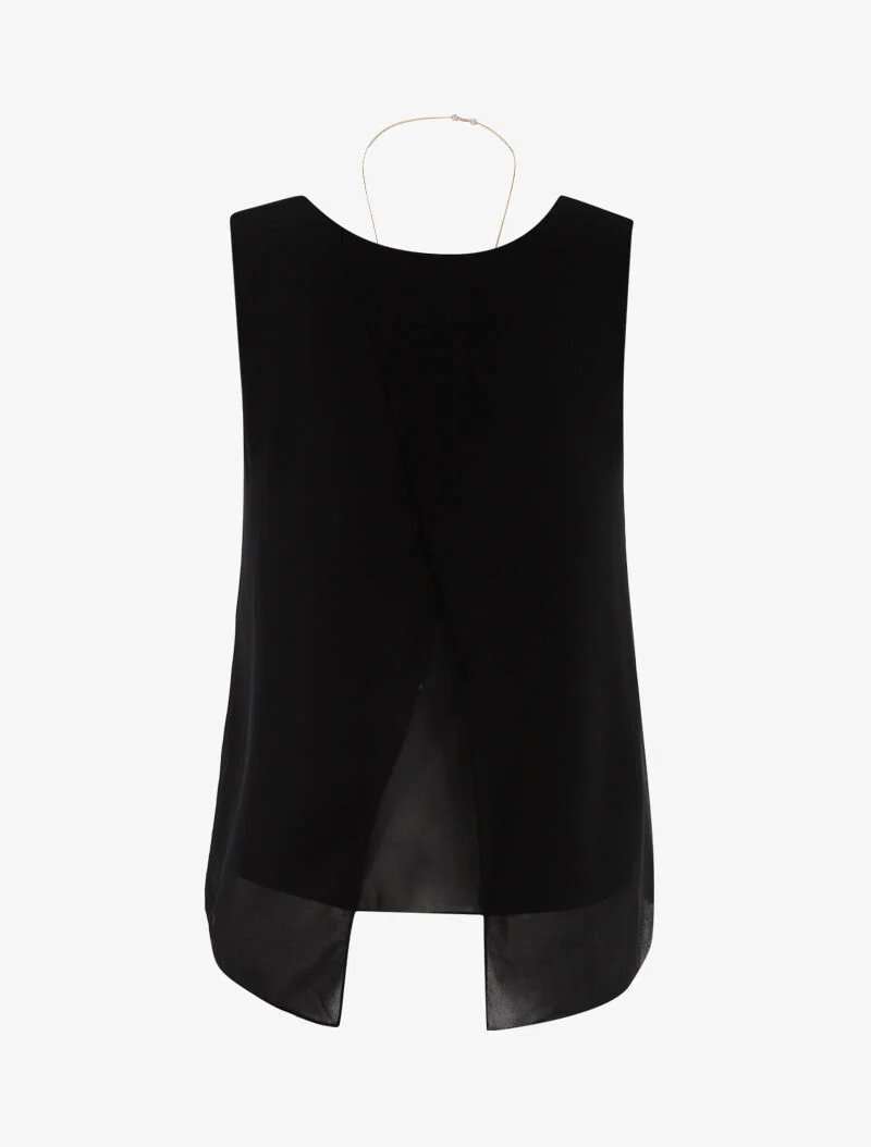 Top asymétrique en voile - noir - Image 2
