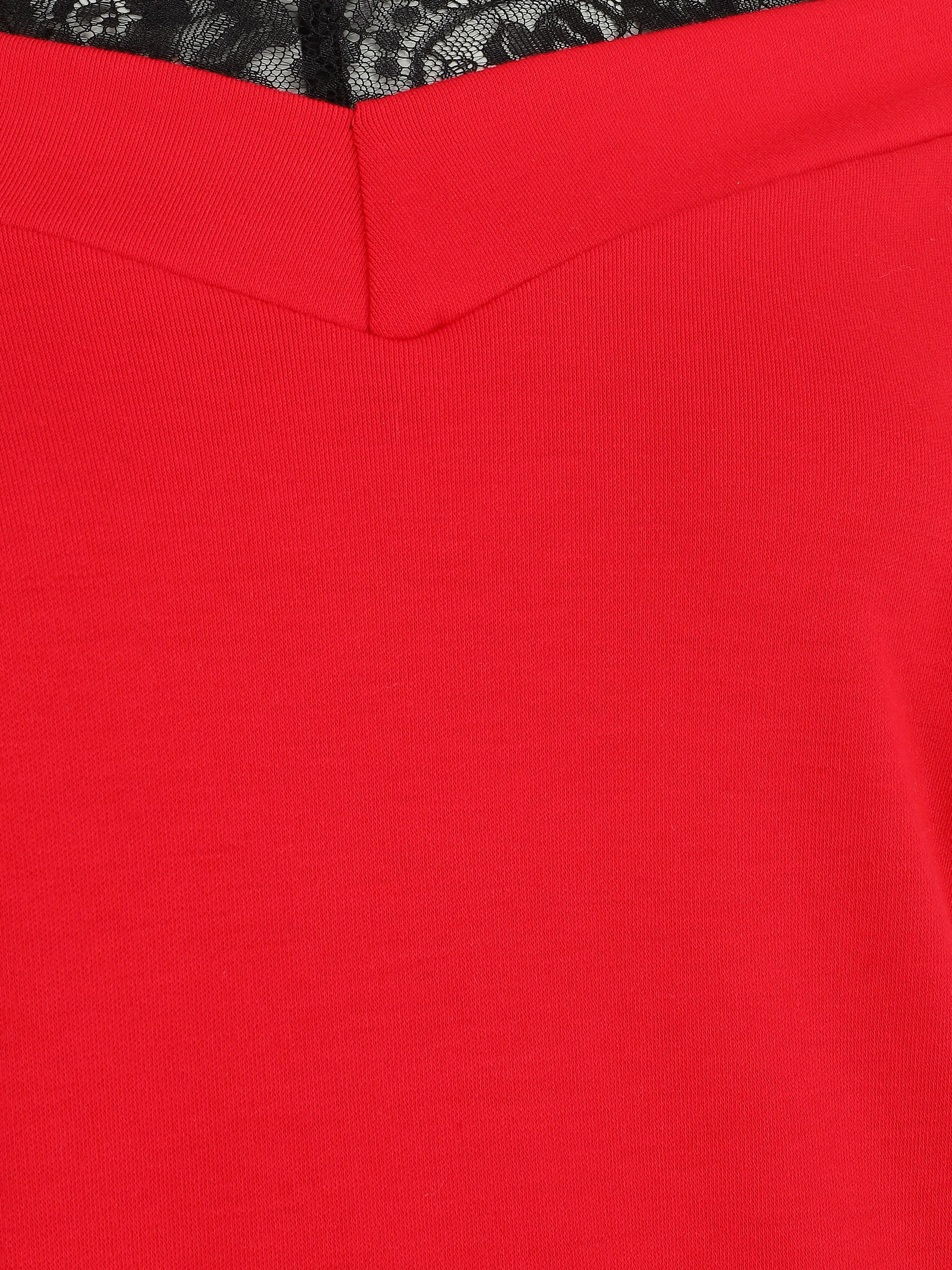 Top bardot trompe l'oeil - Rouge - Image 3