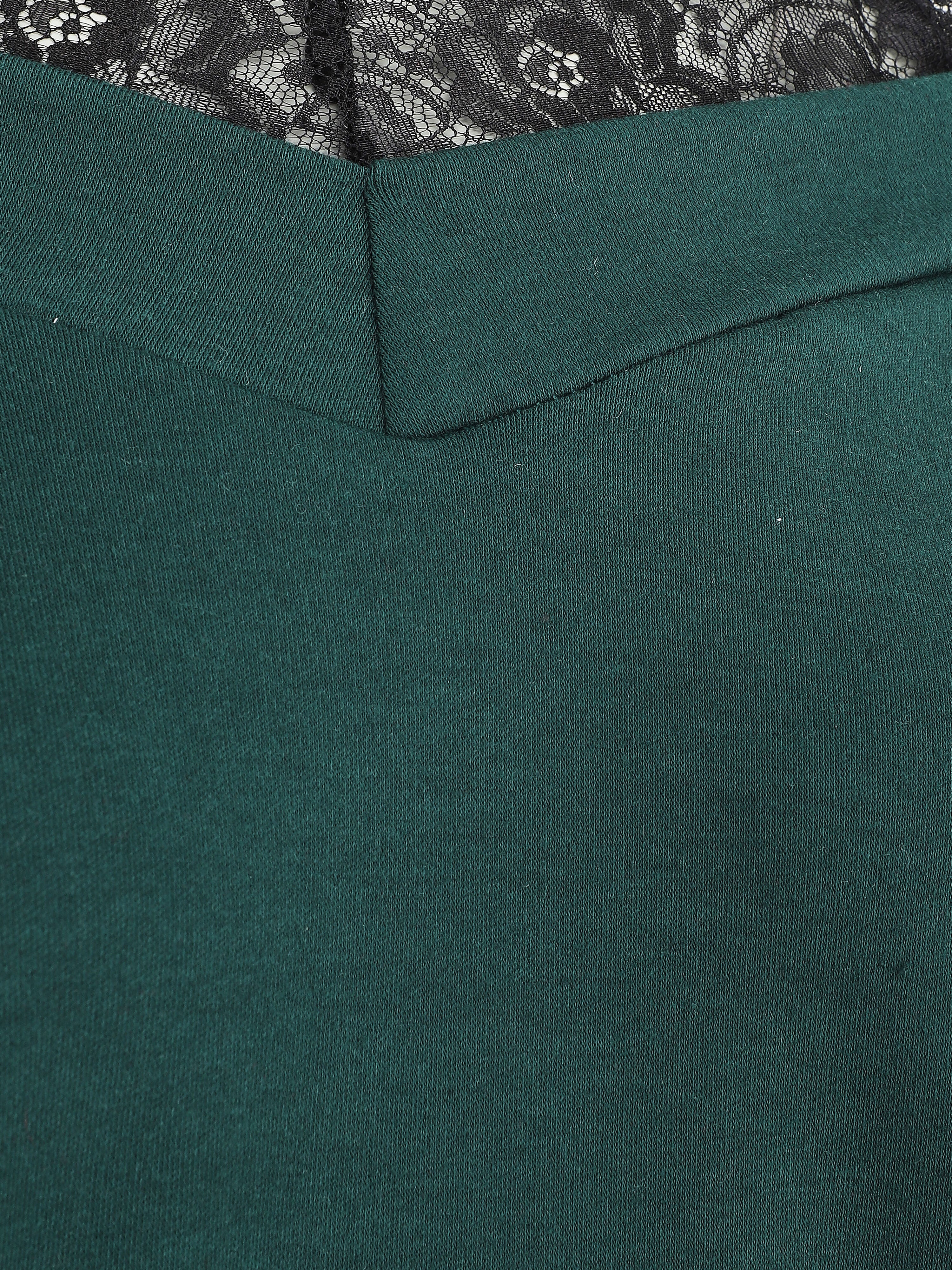 Top bardot trompe l'oeil - Vert sapin - Image 3
