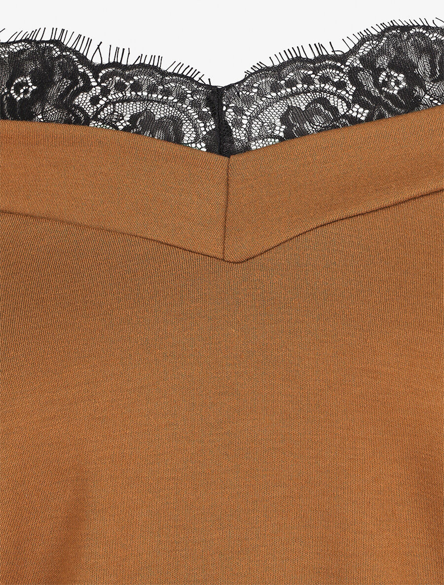 Top bardot trompe l'oeil - Camel - Image 3