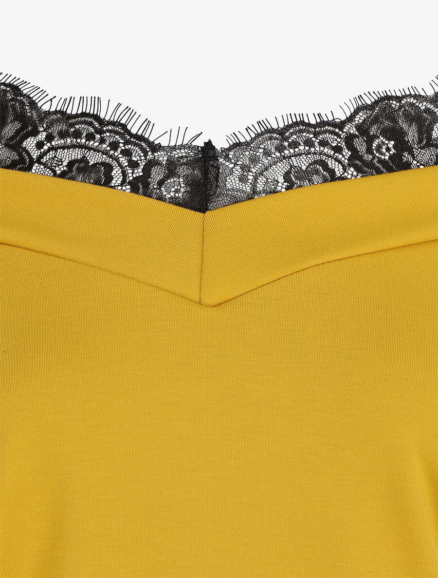 Top bardot trompe l'oeil - Jaune - Image 3