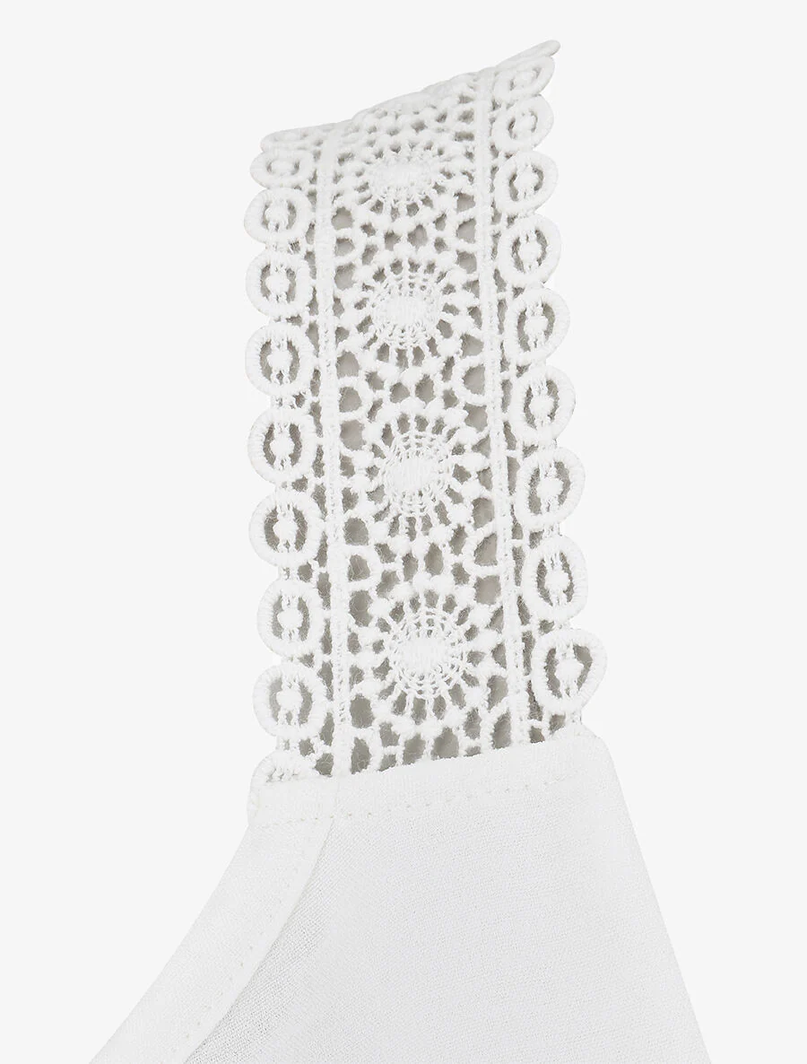 Top boule à détail broderie - Blanc - Image 3