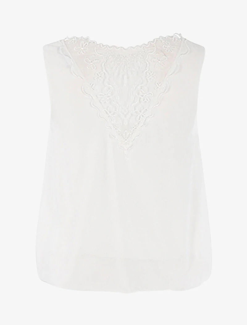 Top boule à dos en tulle - blanc - Image 2