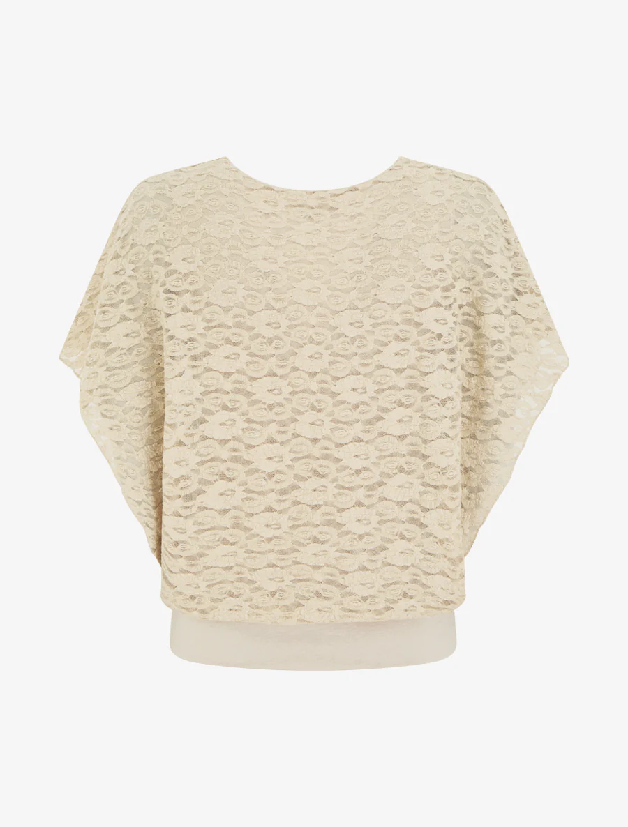 Top boule en dentelle - Beige - Image 2