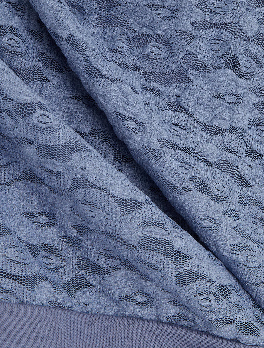 Top boule en dentelle - Bleu - Image 3