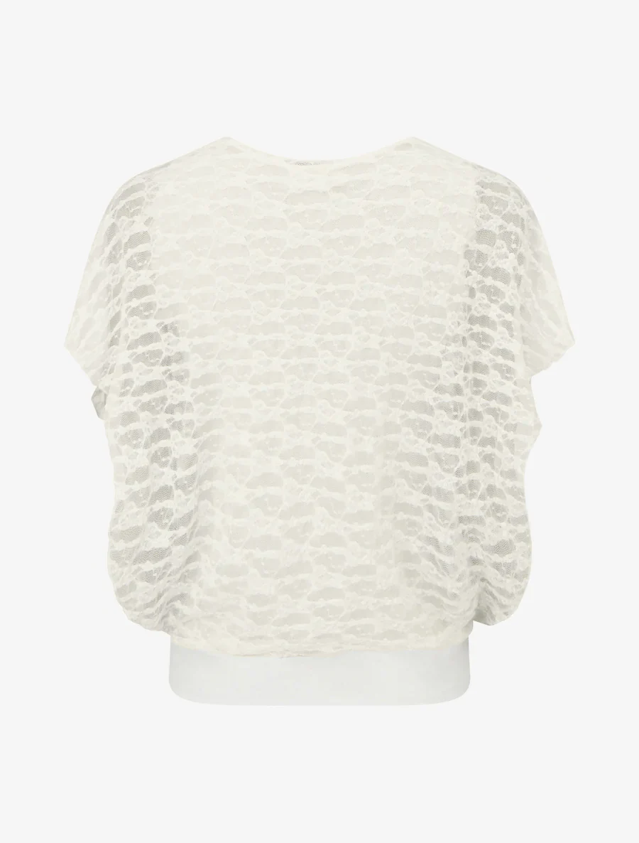 Top boule en dentelle - Écru - Image 2