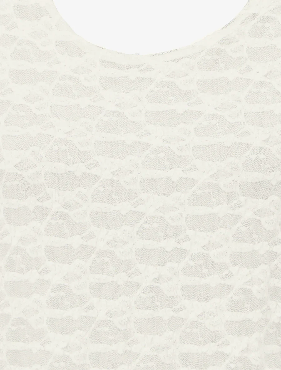 Top boule en dentelle - Écru - Image 3