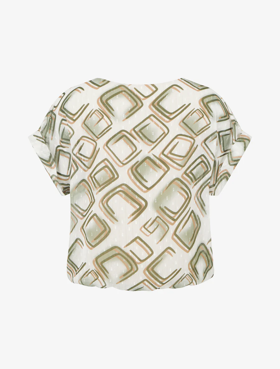 Top boule manches courtes à motifs graphiques - Kaki - Image 2
