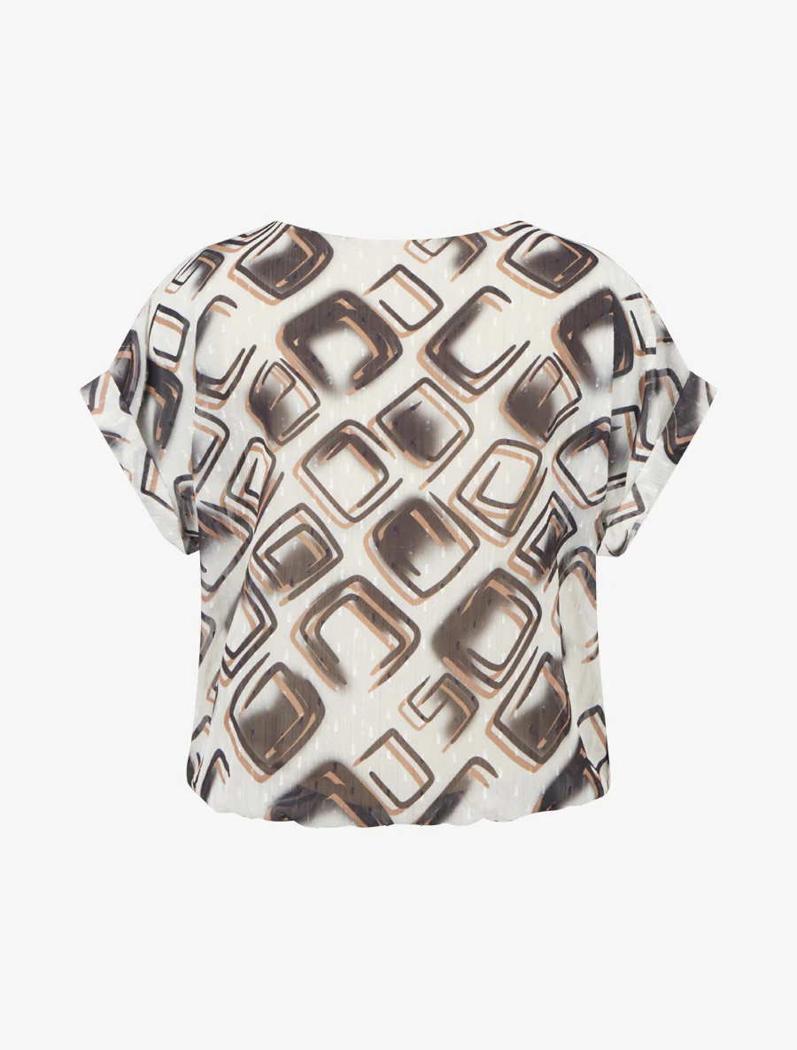 Top boule manches courtes à motifs graphiques - Noir - Image 2