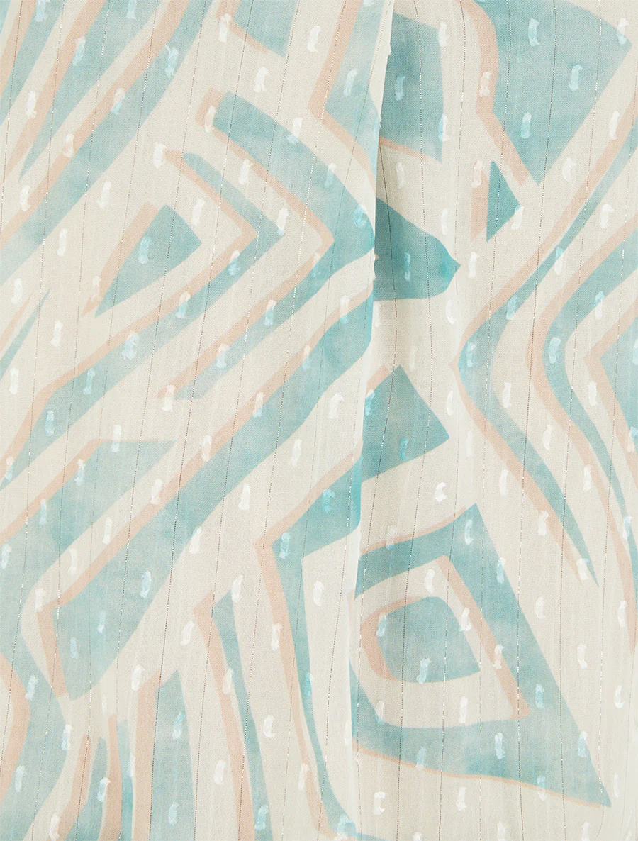 Top boule sans manches imprimé graphique - Turquoise - Image 3