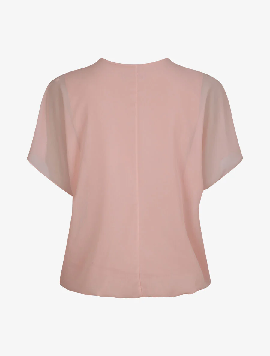 Top boule uni à zip - Rose pâle - Image 2