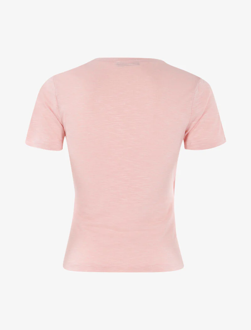 Top chiné à épaules strassées - rose - Image 2