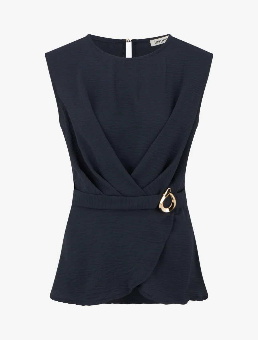 Top cintré à boucle décorative - Bleu nuit
