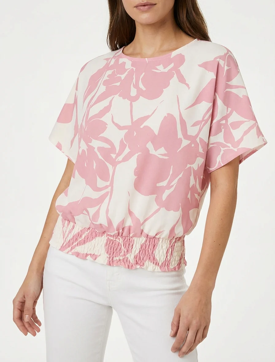 Top coupe boule imprimé floral - Rose - Image 4