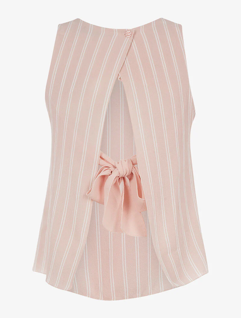 Top dos à nouer - rose - Image 2