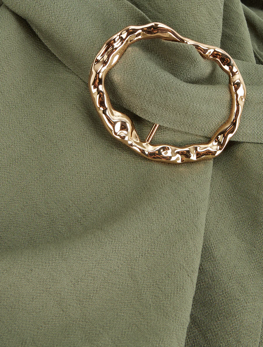 Top droit à dos nageur et bretelles bijoux - Kaki - Image 3