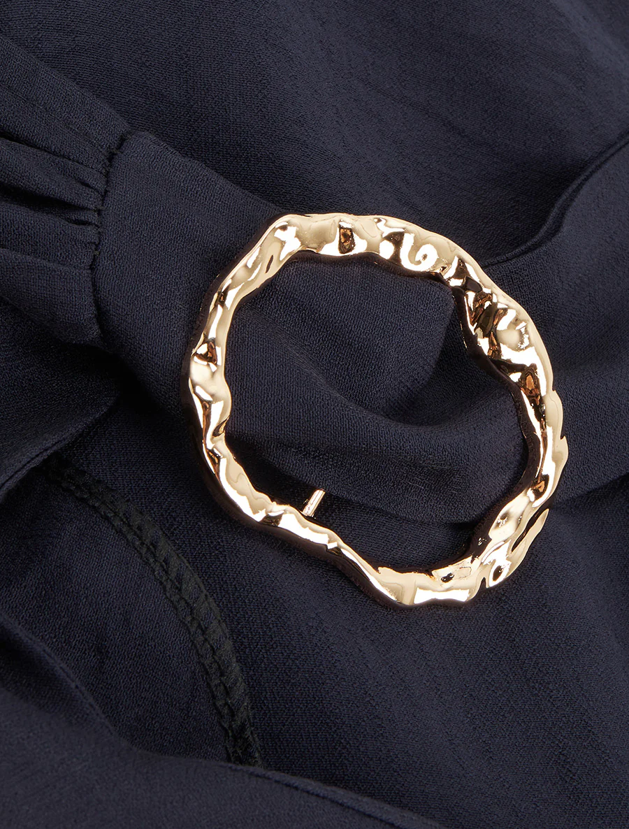 Top droit à dos nageur et bretelles bijoux - Bleu nuit - Image 3