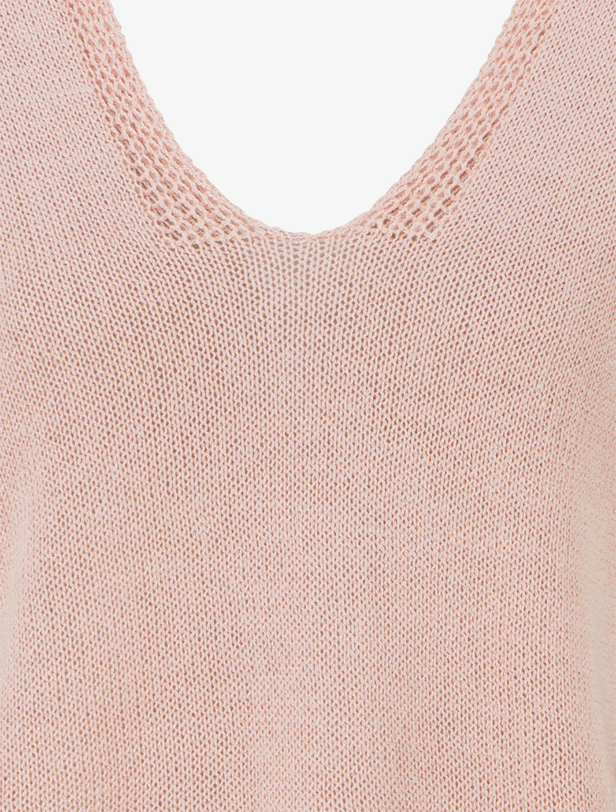 Top droit en maille à manches courtes - Rose - Image 3
