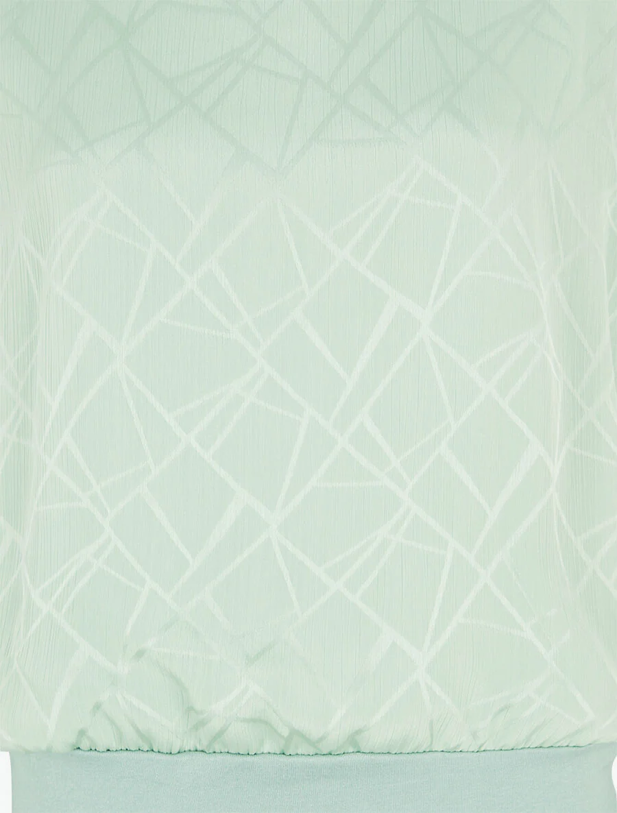 Top droit en voile à manches courtes - Vert pastel - Image 3