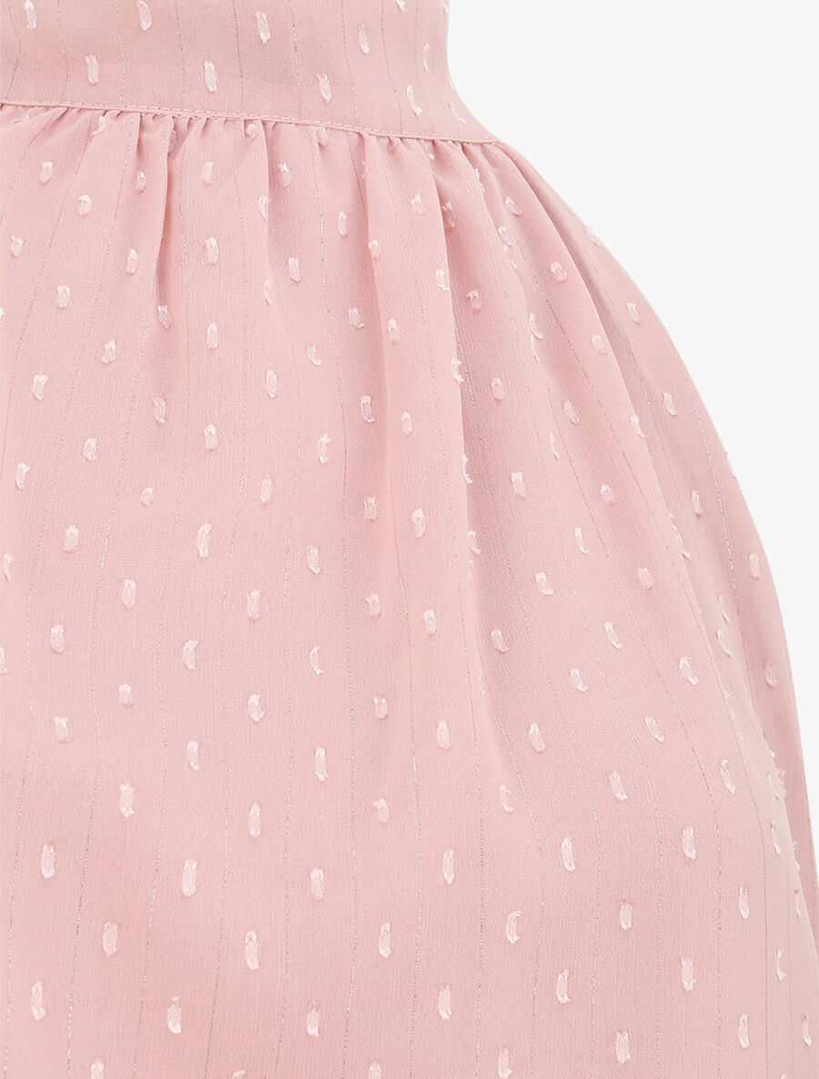 Top droit en voile plumetis irisé - Rose - Image 3