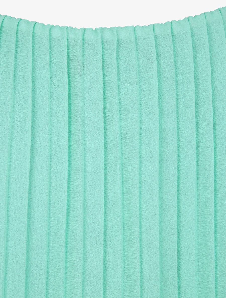 Top droit plissé à épaules volantées - Vert d'eau - Image 3