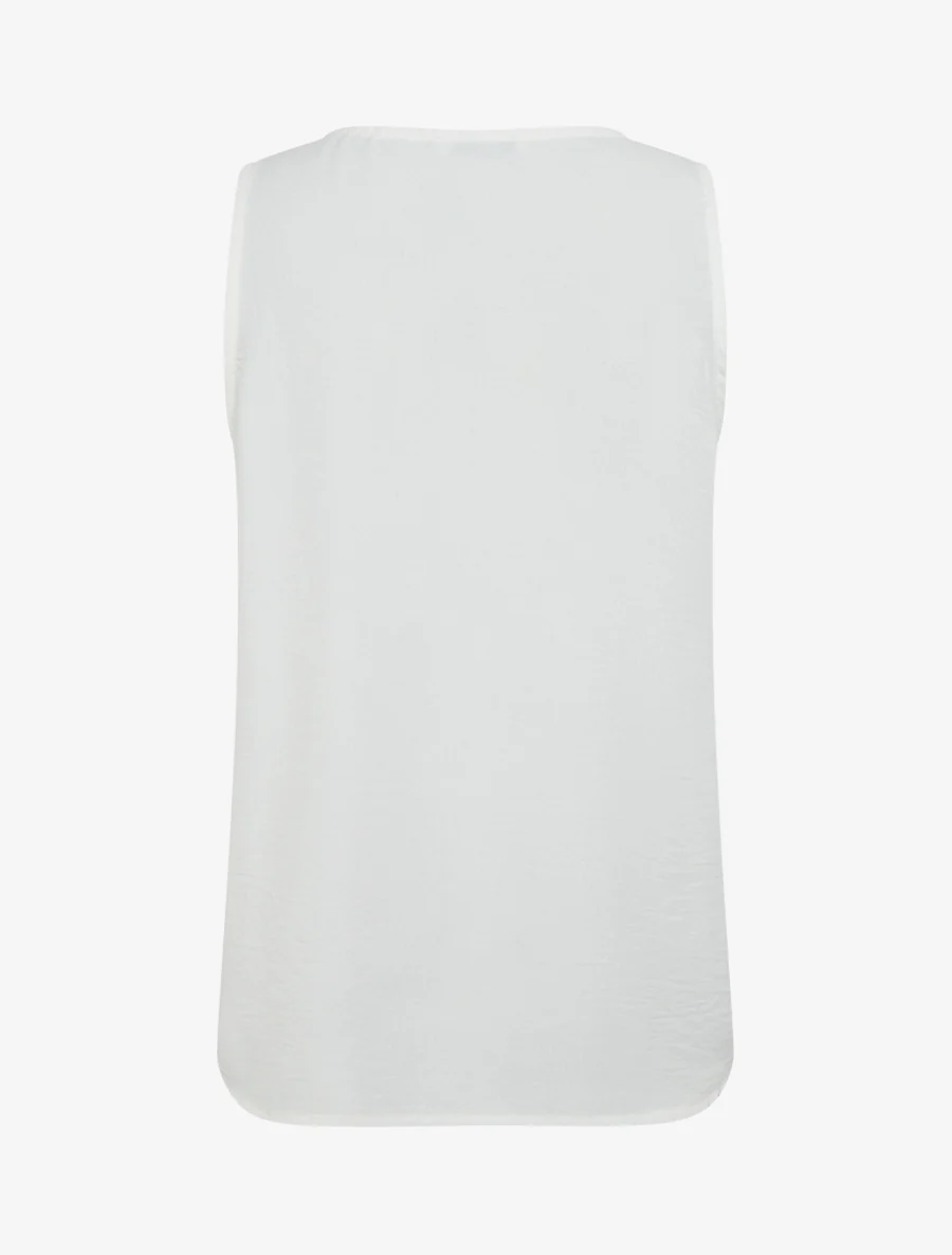 Top droit sans manches à bouton - Blanc - Image 2