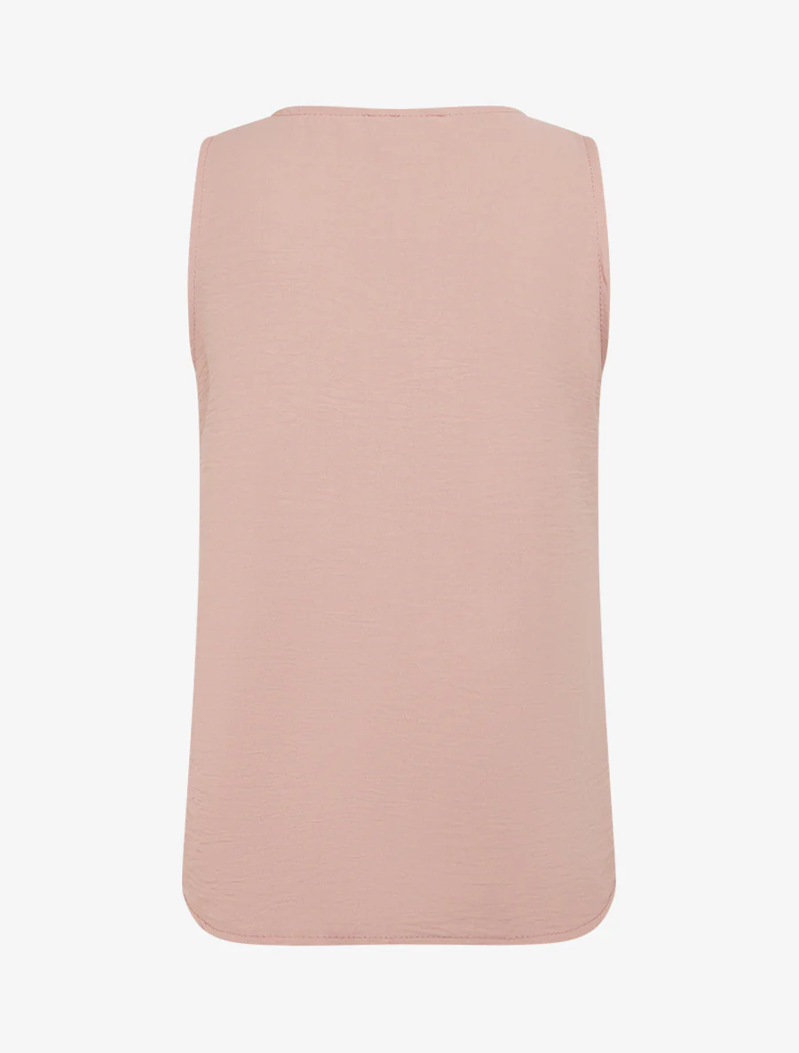 Top droit sans manches à bouton - Rose - Image 2